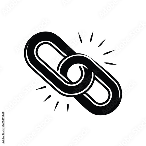 Single Strong Link in a Chain, Connection and Unity Concept Vector Illustration