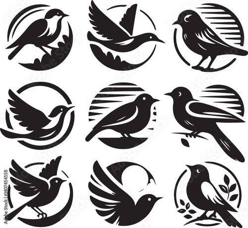 animal design set silhouette victor isolated on the white background.