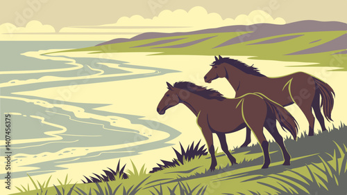 Famous wild horses of Chincoteague – Virginia, USA
