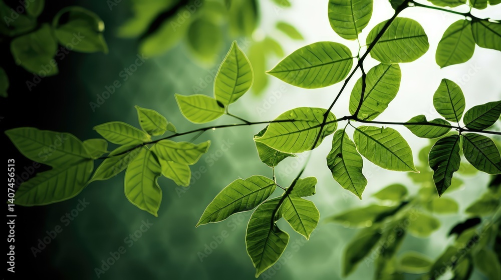 Obraz premium edges green leaves abstract