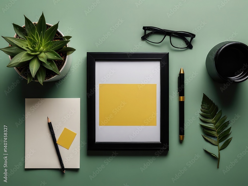 abstract colorful background, office desk with notebook and pen, notebook and pen
