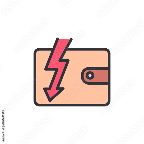 Economic crisis colored icons, minimalist vector illustration ,simple transparent graphic element .Isolated on white background