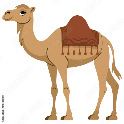 cute dromedary camel white background isolated vector illustration on white background
