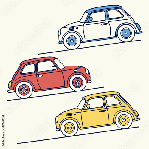 Modern cars Illustration, cabriolet and pickup. Bus and , truck. Urban, city cars and vehicles transport vector flat icons. Cabriolet and truck, car and bus, automobile pickup illustration
