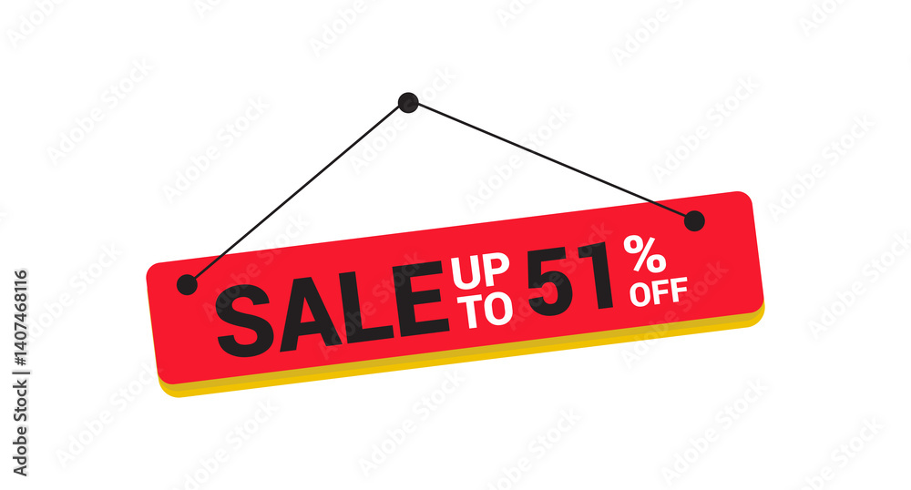 Sale 51% off banner. icon vector illustration Sale 51% off banner. icon vector illustration