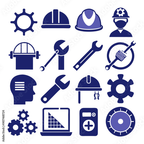 Industry, Engineering, and Technology icons, Industry and construction