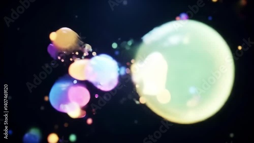 Luminous Abstract Spheres and Bubbles in Motion