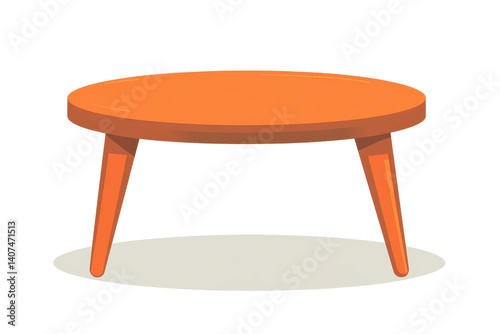 Isolated Round Wooden Table
