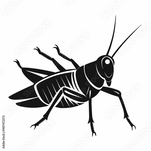 Vector art illustration of a locust