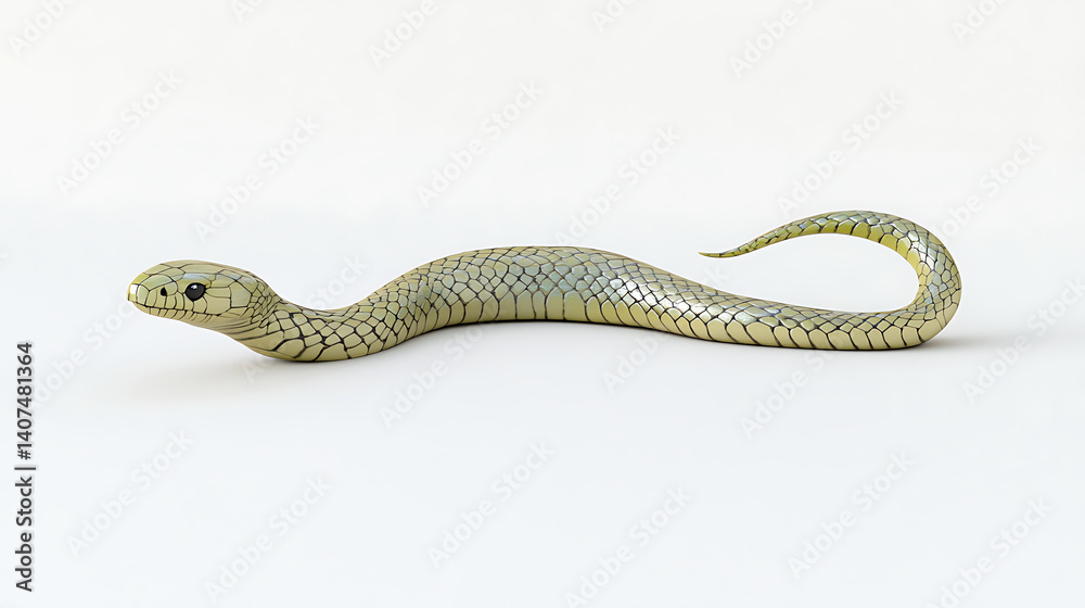 Fototapeta premium Yellow Snake on White Background