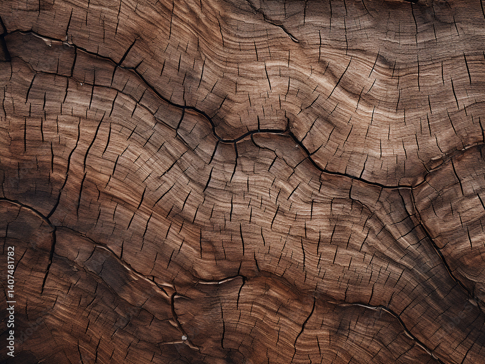 Naklejka premium Clear patterns on textured tree bark faithfully record time, telling stories through changes