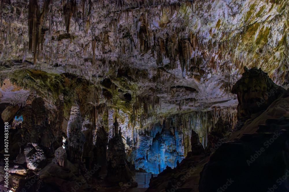 Exploring beautiful Postojna cave in Slovenia the most visited european cave. Thousands of stalagmites and stalactites