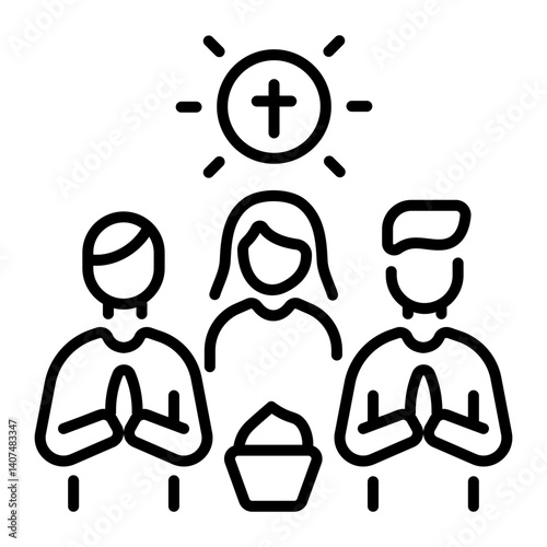A line style icon showing easter blessing 
