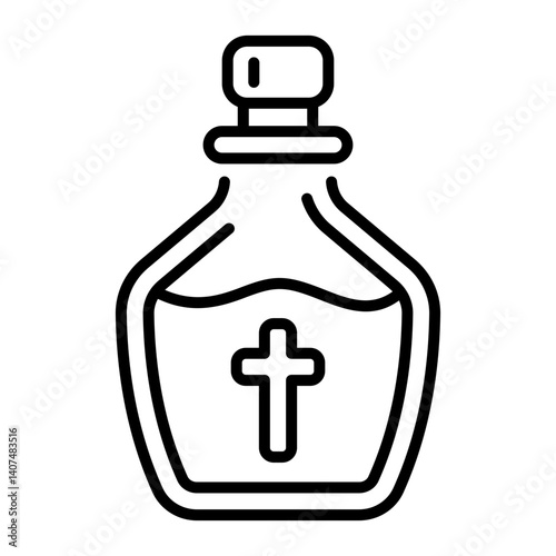 A linear style icon of holy water 