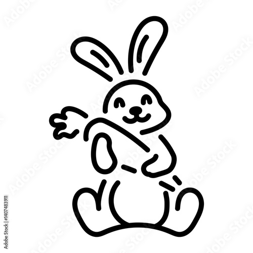 A linear style icon showing bunny carrot 