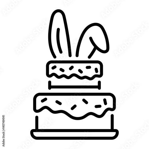 A linear style icon of an easter cake 