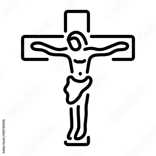 Jesus christ icon in an outline style 