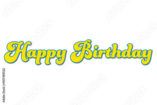 おしゃれに書いた、Happy Birthday（誕生日おめでとう）のロゴマーク