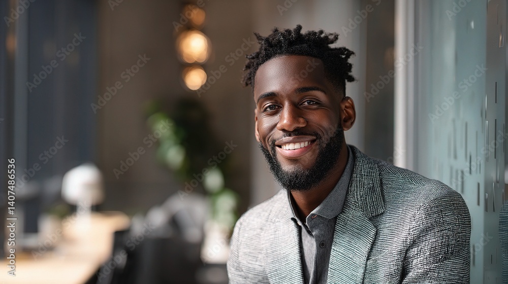 Fototapeta premium Professional Portrait of a Smiling African American Businessman