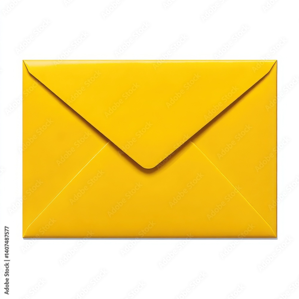 Closed yellow envelope isolated on white background Closed yellow envelope isolated on white background