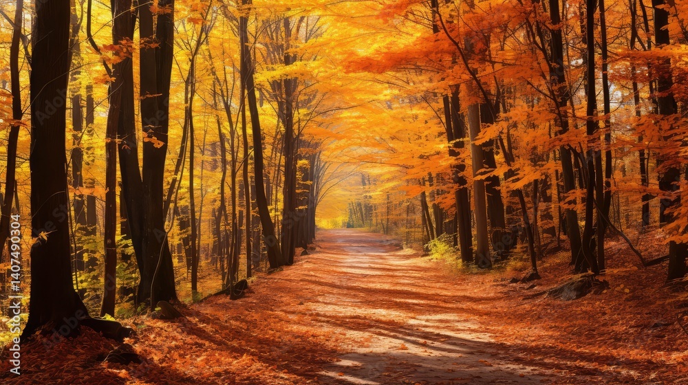 Fototapeta premium orange nature road
