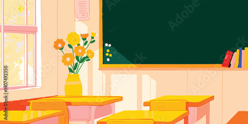 Bright and cheerful classro...