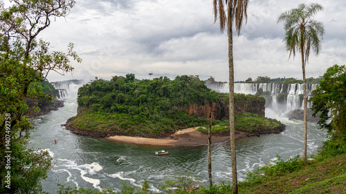 Panoramic view of the Iguazu Falls (Misiones, Argentina)