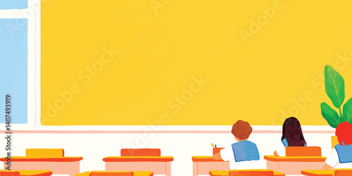 School classroom scene, the epitome of education, where minds ignite and ideas flourish.