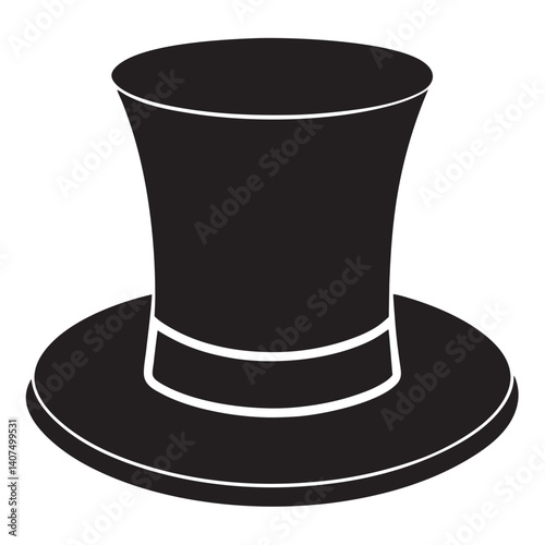 Hand drawn top hat silhouette illustration 