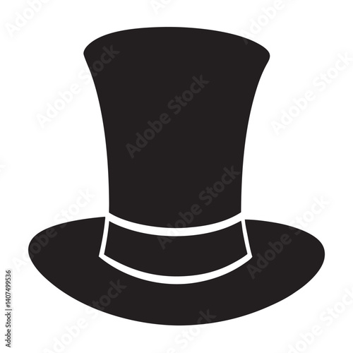 Hand drawn top hat silhouette illustration 