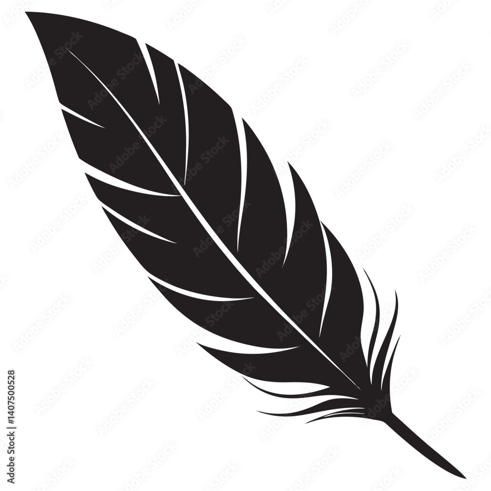 Obraz premium Bird feather isolated white background 