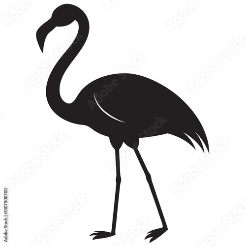 Silhouette of flamingo