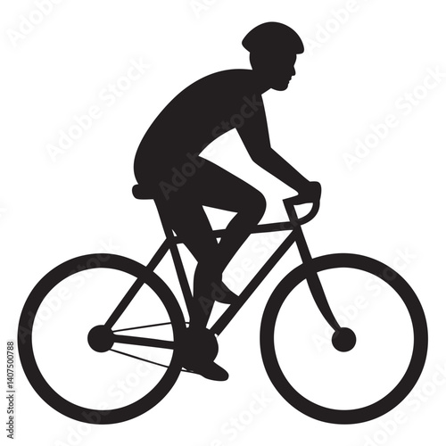 Man riding a bicycle silhouette