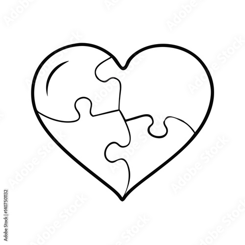 Icon of a heart puzzle symbolizing self-exploration and personal development in psycholog