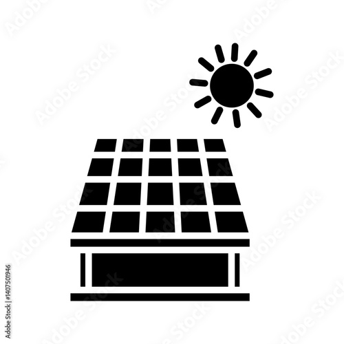 Solar energy panel icon on white background