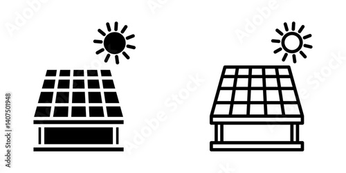 Solar energy panel icon on white background