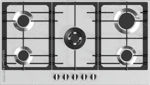 Top view of the gas hob
