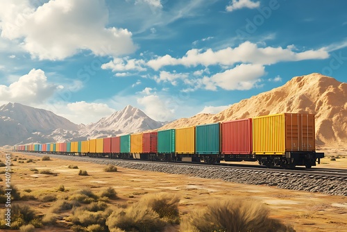 a cargo train on the tract