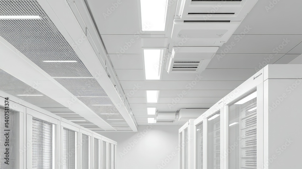 Obraz premium hardware white data center