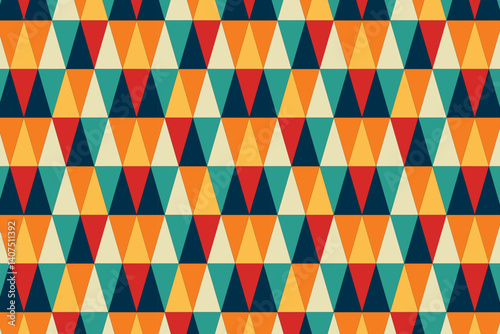Seamless colorful geometric mosaic triangle pattern vector illustration.