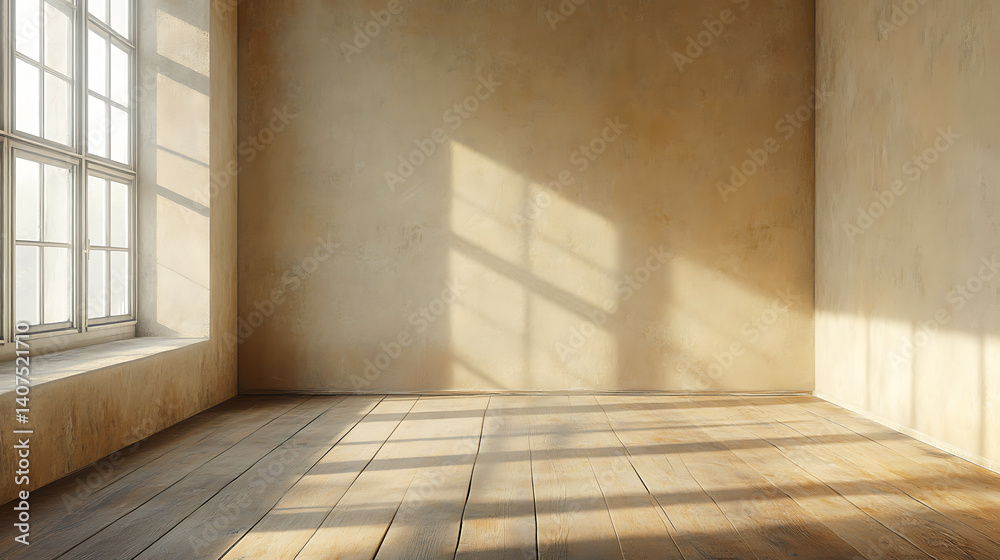 Wooden floor with an wall background
Wooden floor with an wall background