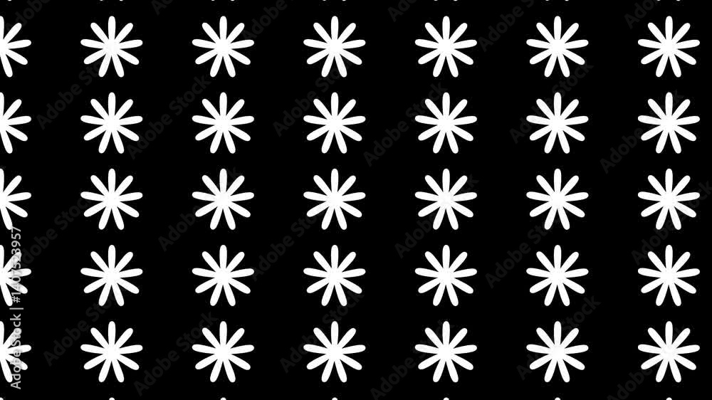 Black and white repeating pattern of white flowers. Perfect for fabric prints, wallpapers, stationery, and home decor products. Black and white repeating pattern of white flowers. Perfect for fabric prints, wallpapers, stationery, and home decor products.