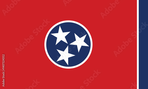 Flag of Tennessee, Tennessee Flag, USA state Tennessee Flag vector Illustration, USA,