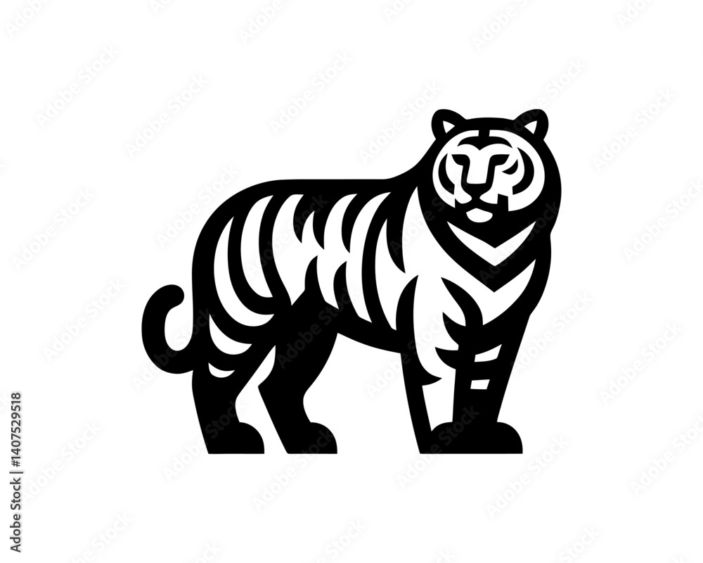 Fototapeta premium Clean Full Body Tiger Silhouette Icon