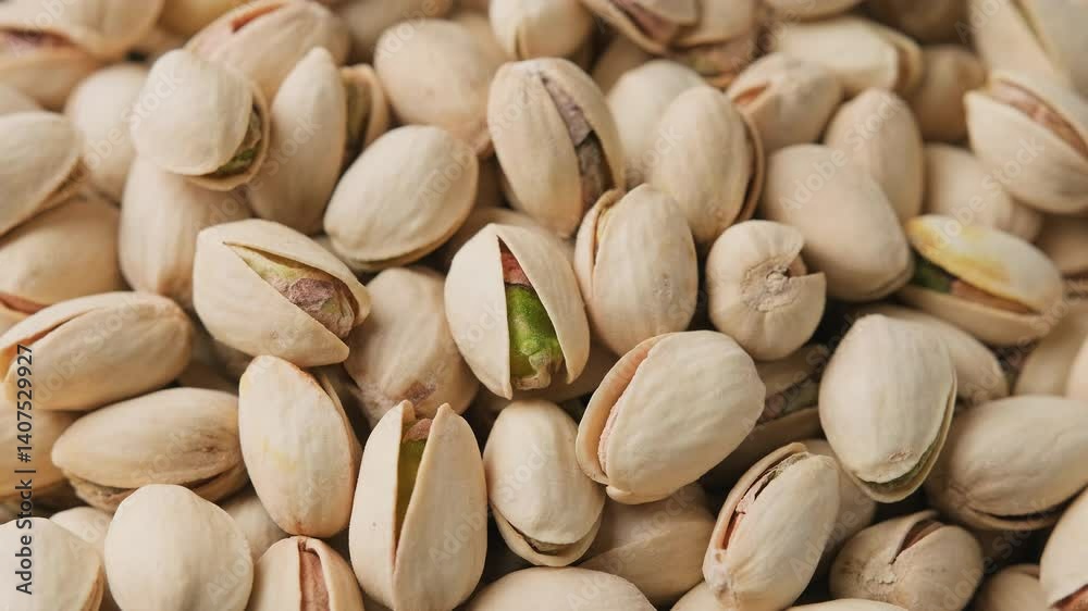 Salted roasted pistachios in their shells, a healthy snack