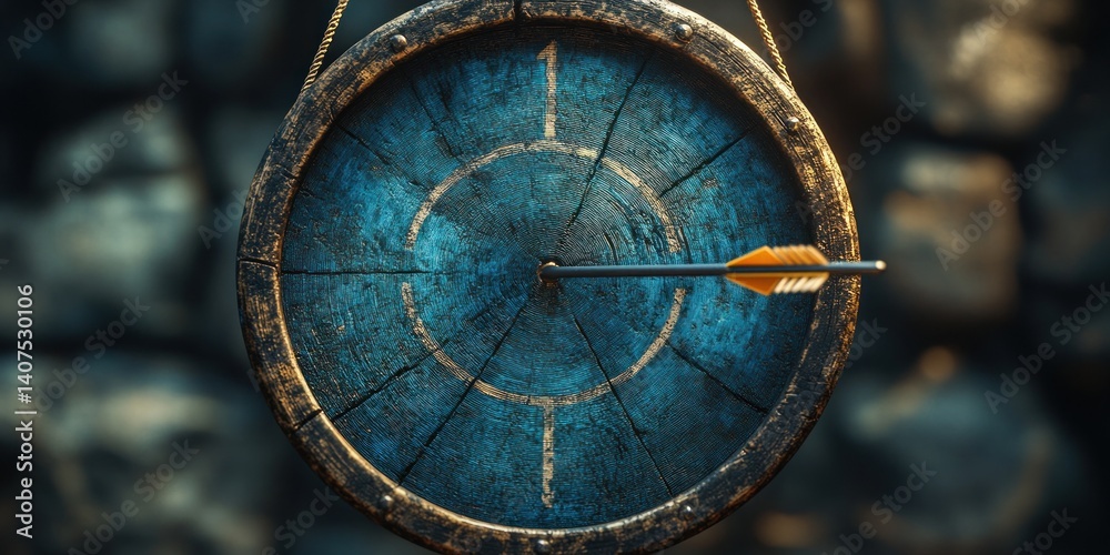 Obraz premium Archery Target with Arrow Surreal Concept of Training and Education for Career Success