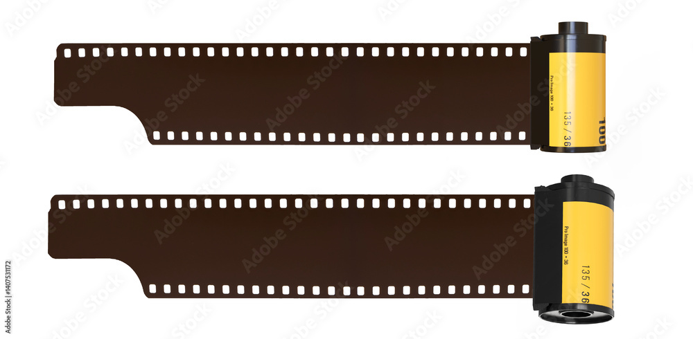 Obraz premium 35mm camera film. Photographic film. Film cartridge for still camera isolated. Camera vintage film roll cartridge 