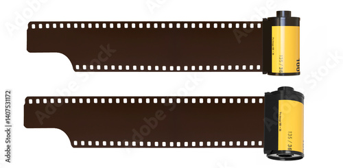 35mm camera film. Photographic film. Film cartridge for still camera isolated. Camera vintage film roll cartridge	