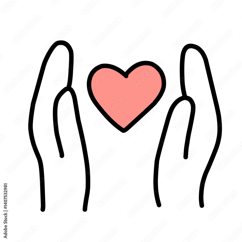 vector illustration icon of Hands Holding a Heart vector illustration icon of Hands Holding a Heart