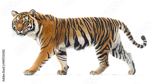 Wallpaper Mural Tiger Walking Against White Background Torontodigital.ca